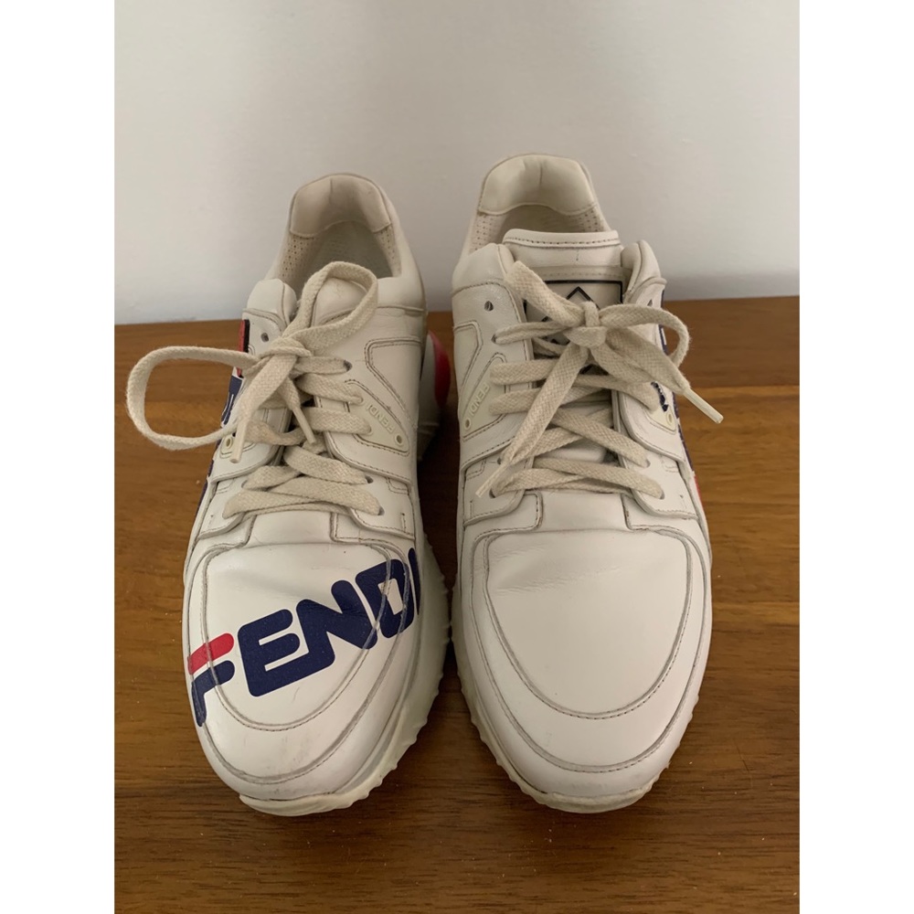 AUTH Fendi x FILA Mania Logo Sneakers - Picture 2 of 5
